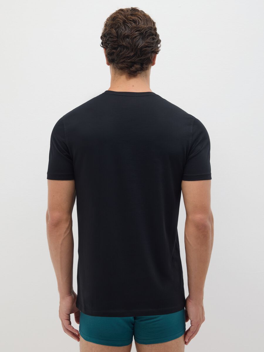 Black T-shirt in pure cotton regular fit_2