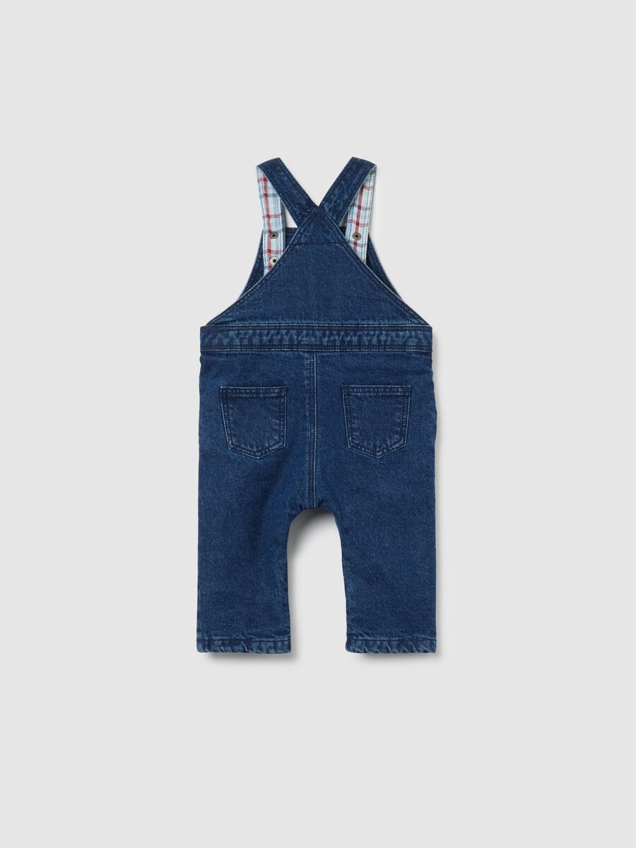 Baby blue cotton dungarees regular fit_1