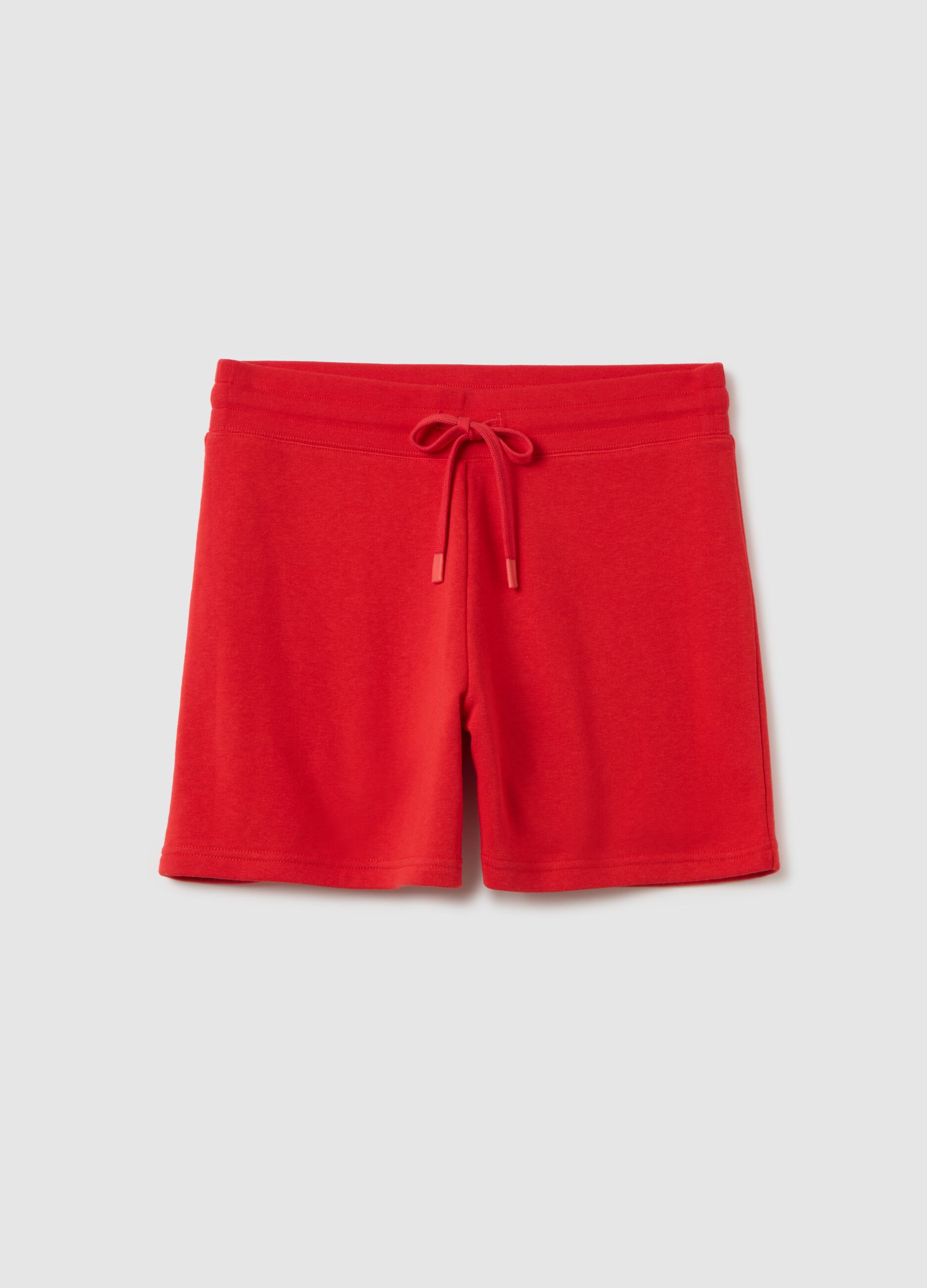 Shorts da donna in misto cotone rossi regular fit