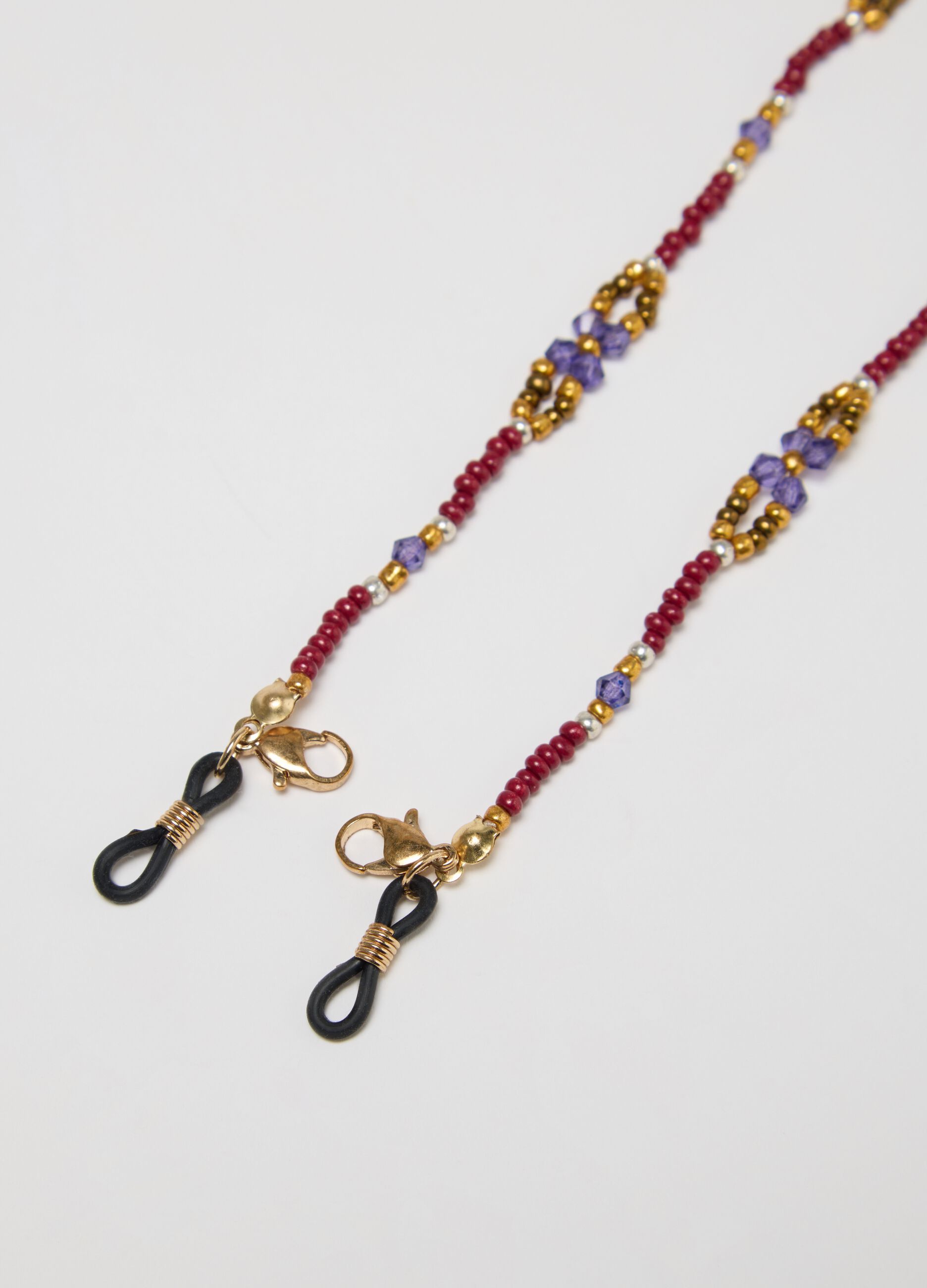 Catena per occhiali con perline multicolore