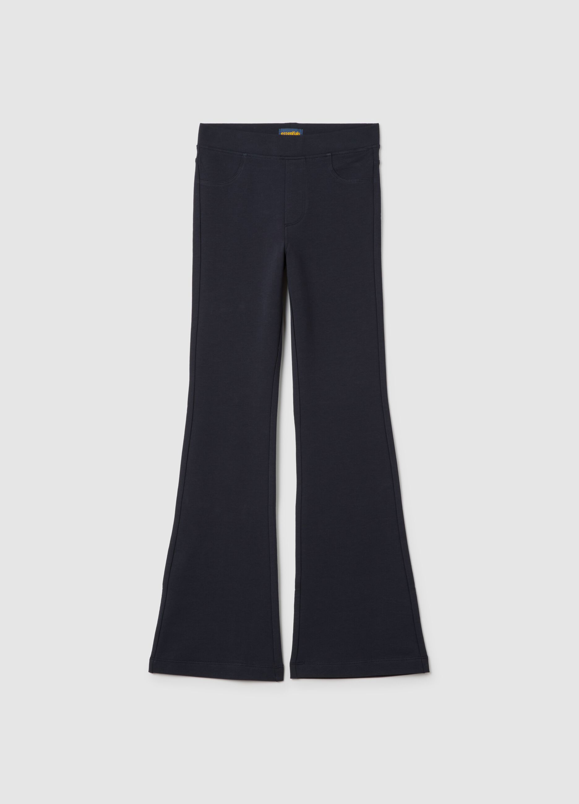 Girls' Blue Slim Fit Stretch Cotton Leggings