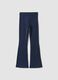 Leggings blu flare in cotone jersey organico elasticizzato_0