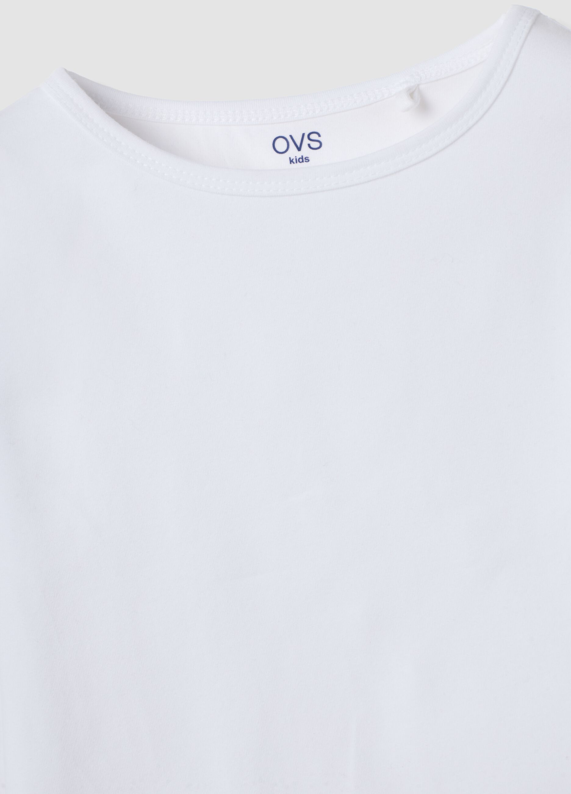 White slim-fit long-sleeve T-shirt in stretch organic cotton jersey