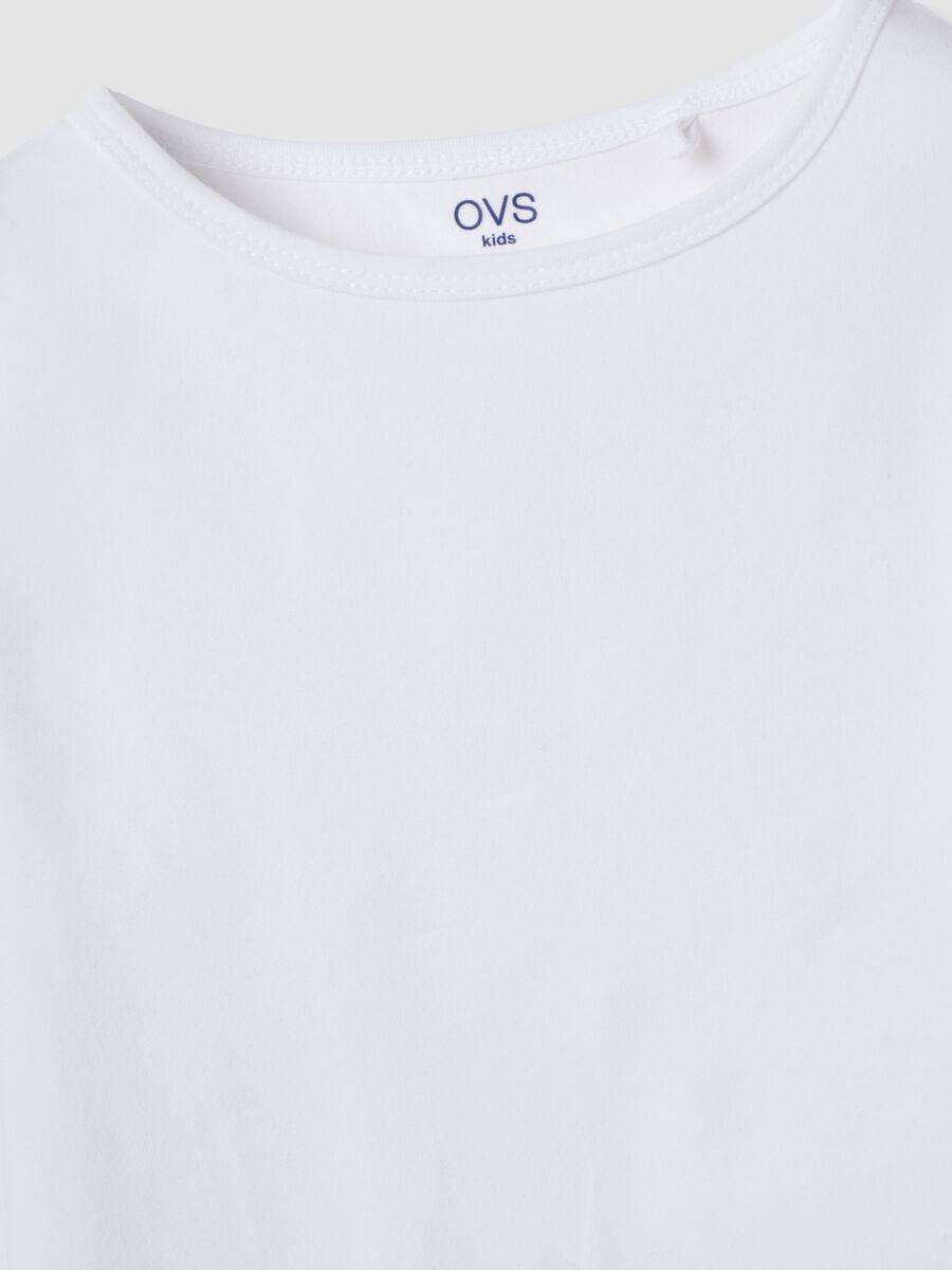 T-shirt bianca in jersey di cotone organico elasticizzato slim fit_2