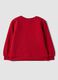 Red pure cotton crew-neck sweatshirt with teddy bear print for baby girl_1