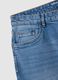 Men's light blue denim, slim fit Bermuda shorts_5