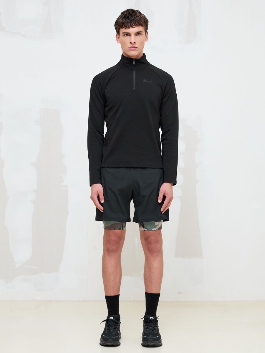 Technical Half-Zip Sweater Fitted Black_2