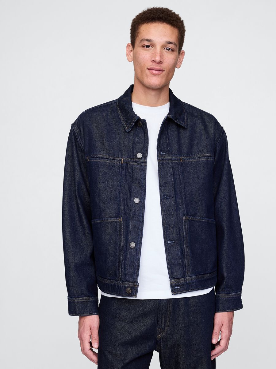 Blue Denim Jacket in Cotton and Lyocell_0