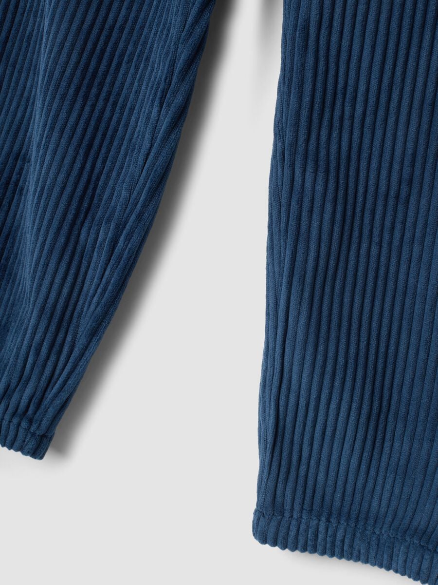 Pantaloni blu comfort fit con vita elasticizzata_3