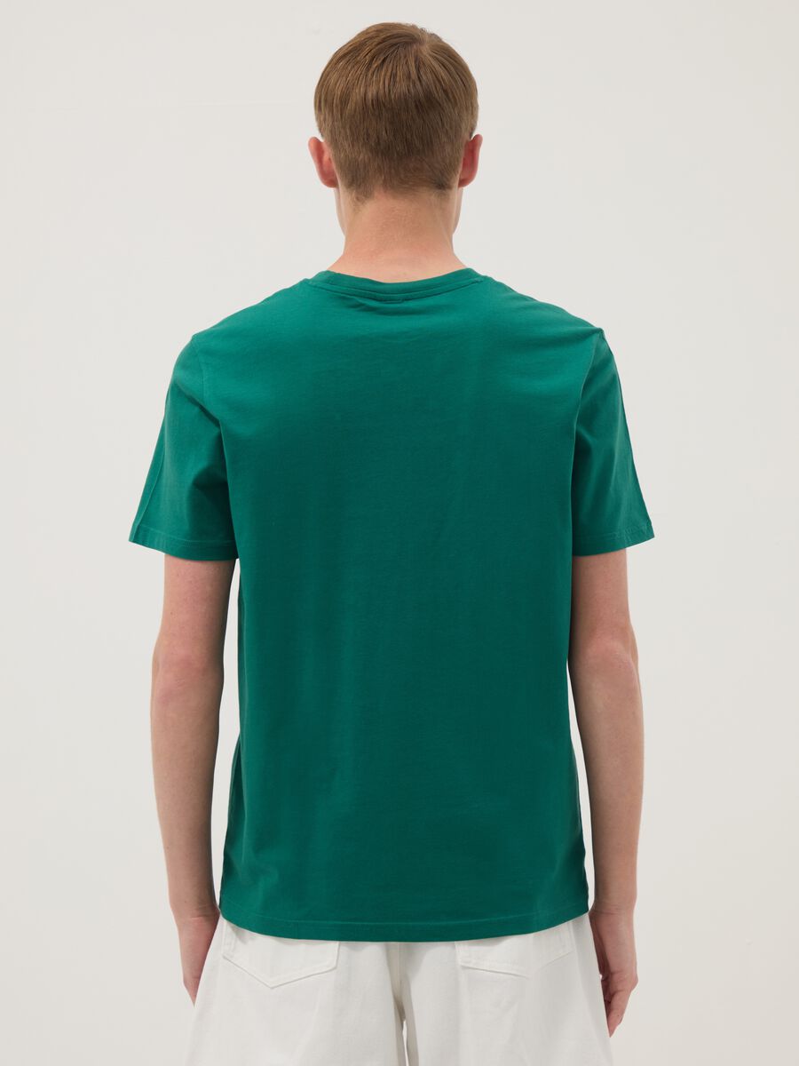 Green short-sleeve pure cotton T-shirt_3