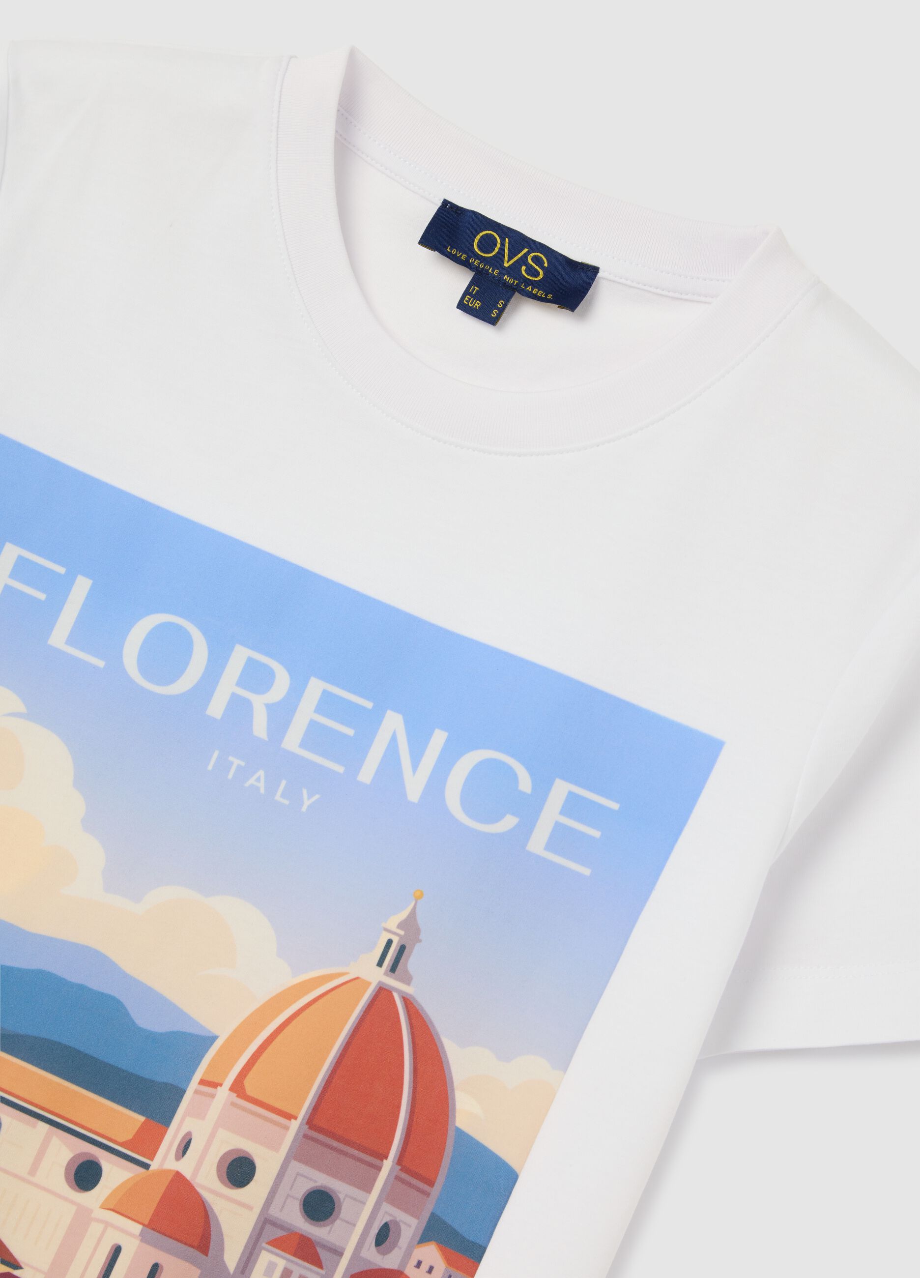 White T-shirt with Florence print by Ovs