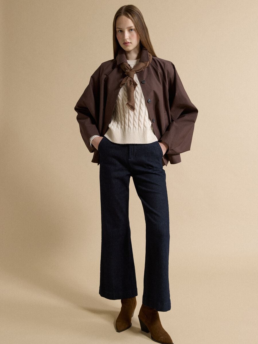 Jeans blu in cotone elasticizzato straight fit_0