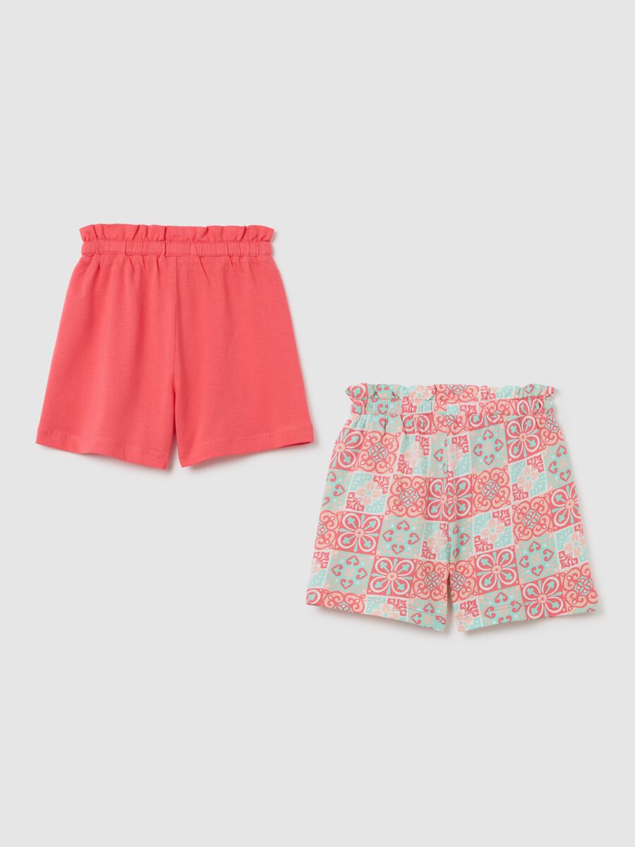Girls' pure cotton multicolour regular fit shorts set_1