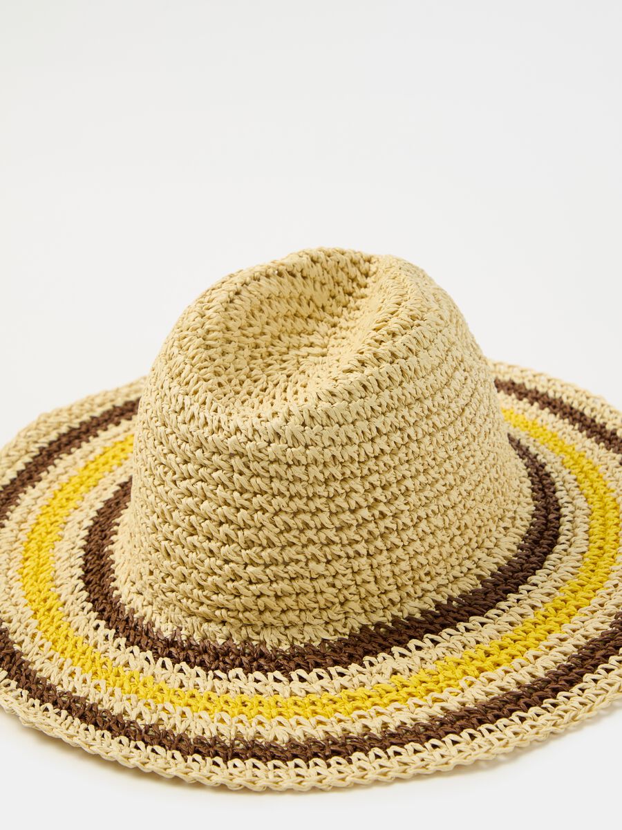 Straw hat with striped detail_2