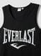 Black pure cotton tank top regular fit with Everlast logo_1