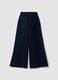 Jeans blu wide leg in cotone elasticizzato_6