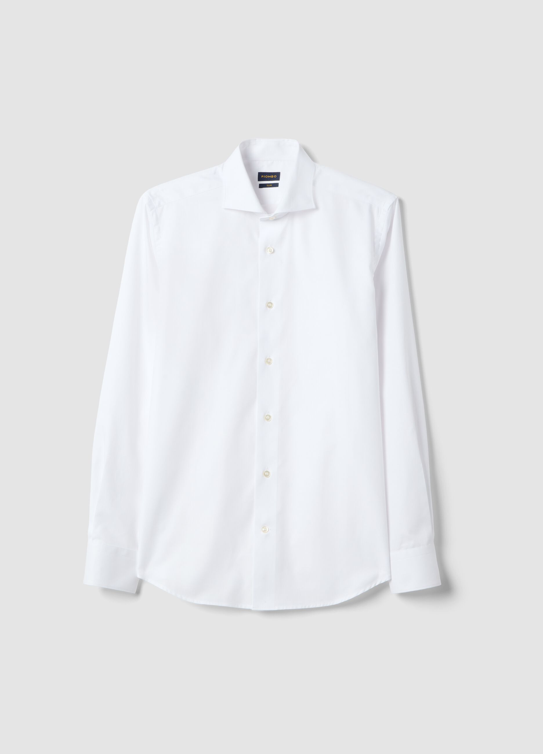 White pure cotton slim fit shirt