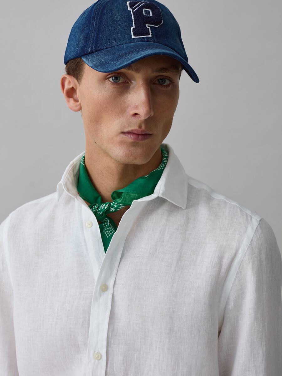 Solid colour linen shirt_1