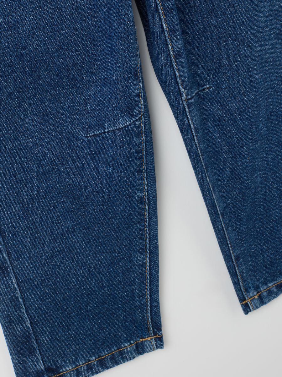 Jeans da bambino in denim blu relaxed fit_3