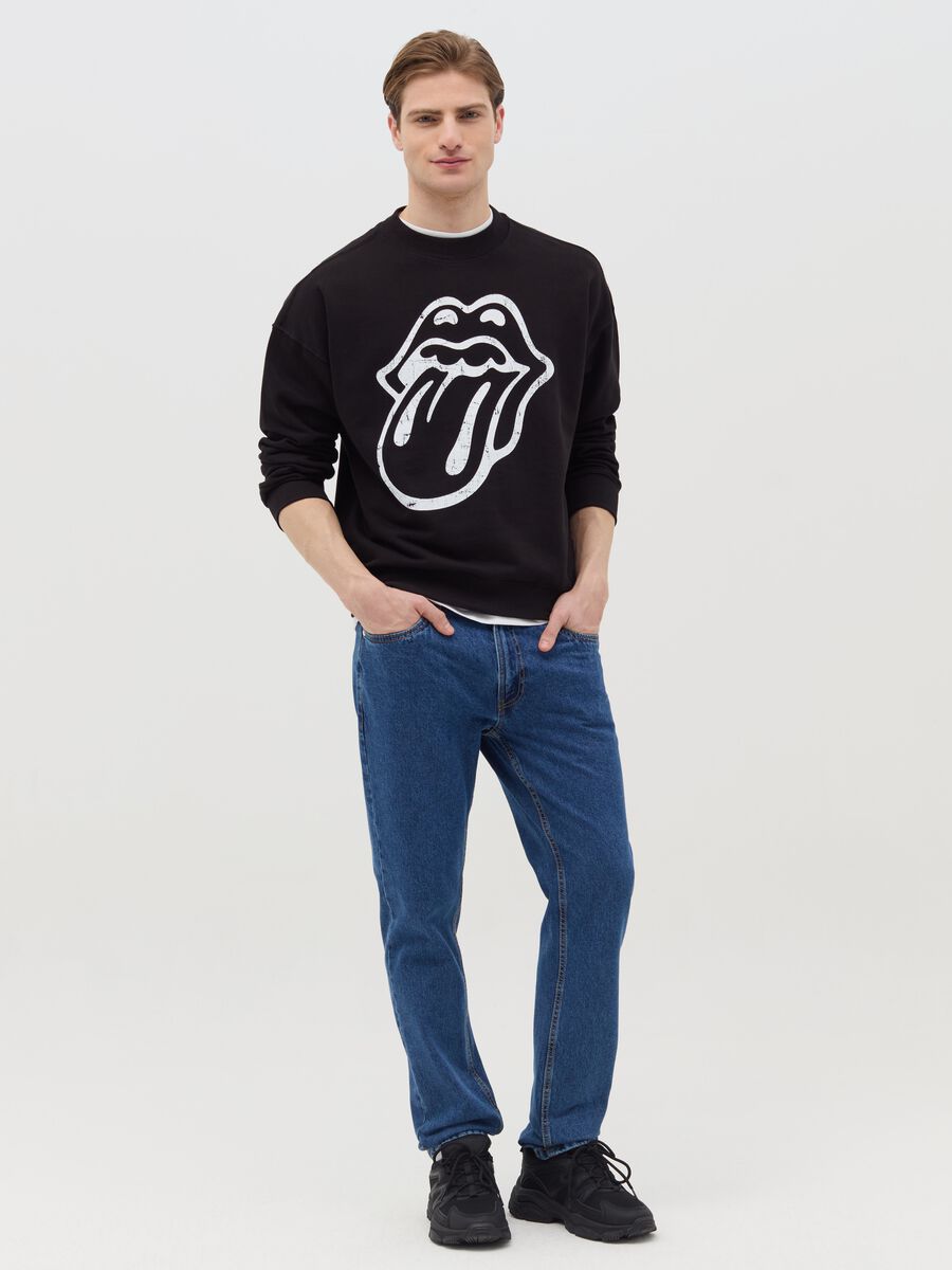 Oversized sweatshirt with The Rolling Stones print_1