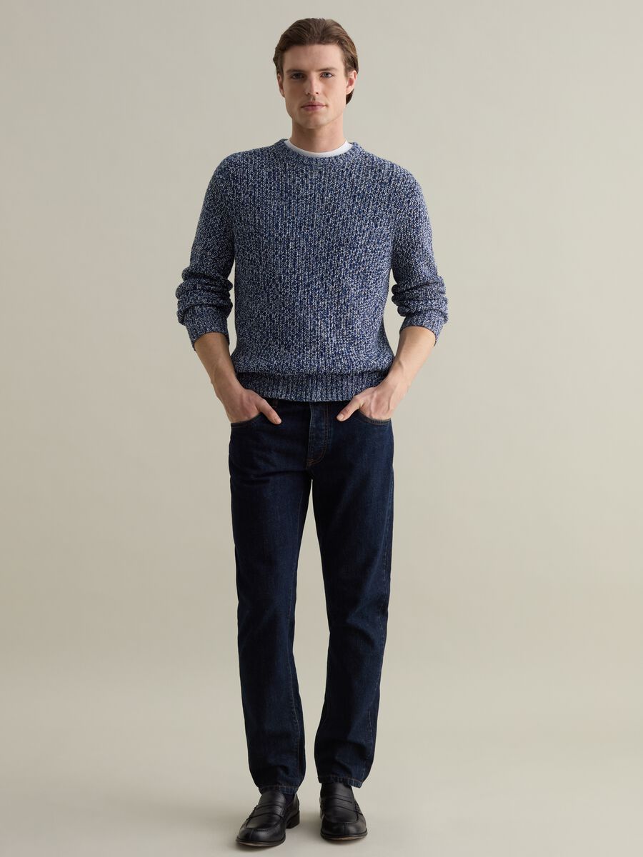 Cotton pullover with two-tone weave_1