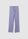 Purple regular fit pajama trousers with lace details and pattern_4