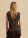 Brown sleeveless viscose-blend top with jewel detail_3