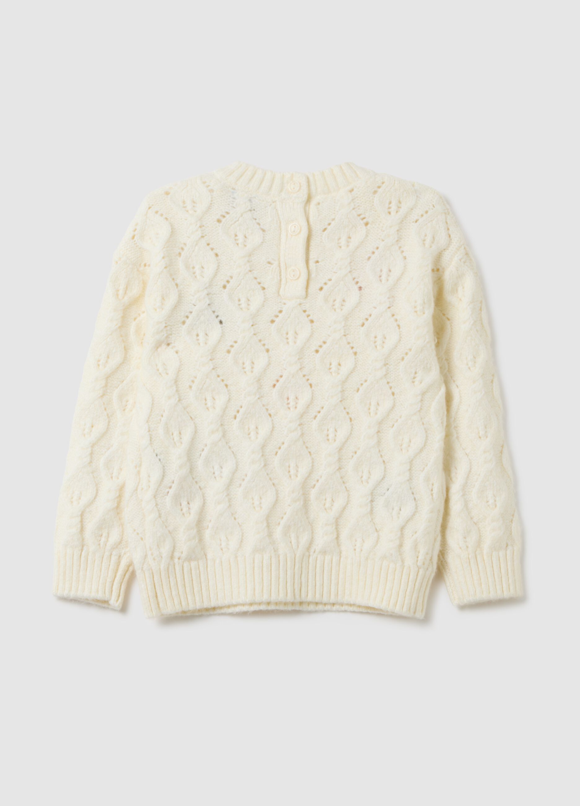 Baby girl's white mix regular fit sweater