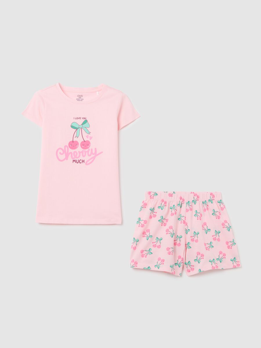 Girls' pink organic cotton pyjamas_0