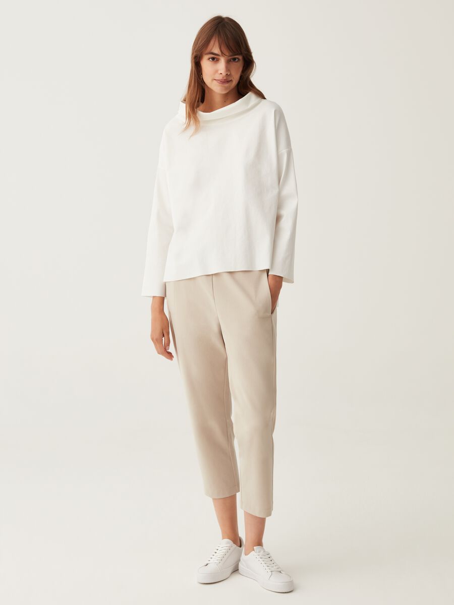 Blusa in cotone con collo risvoltato_3