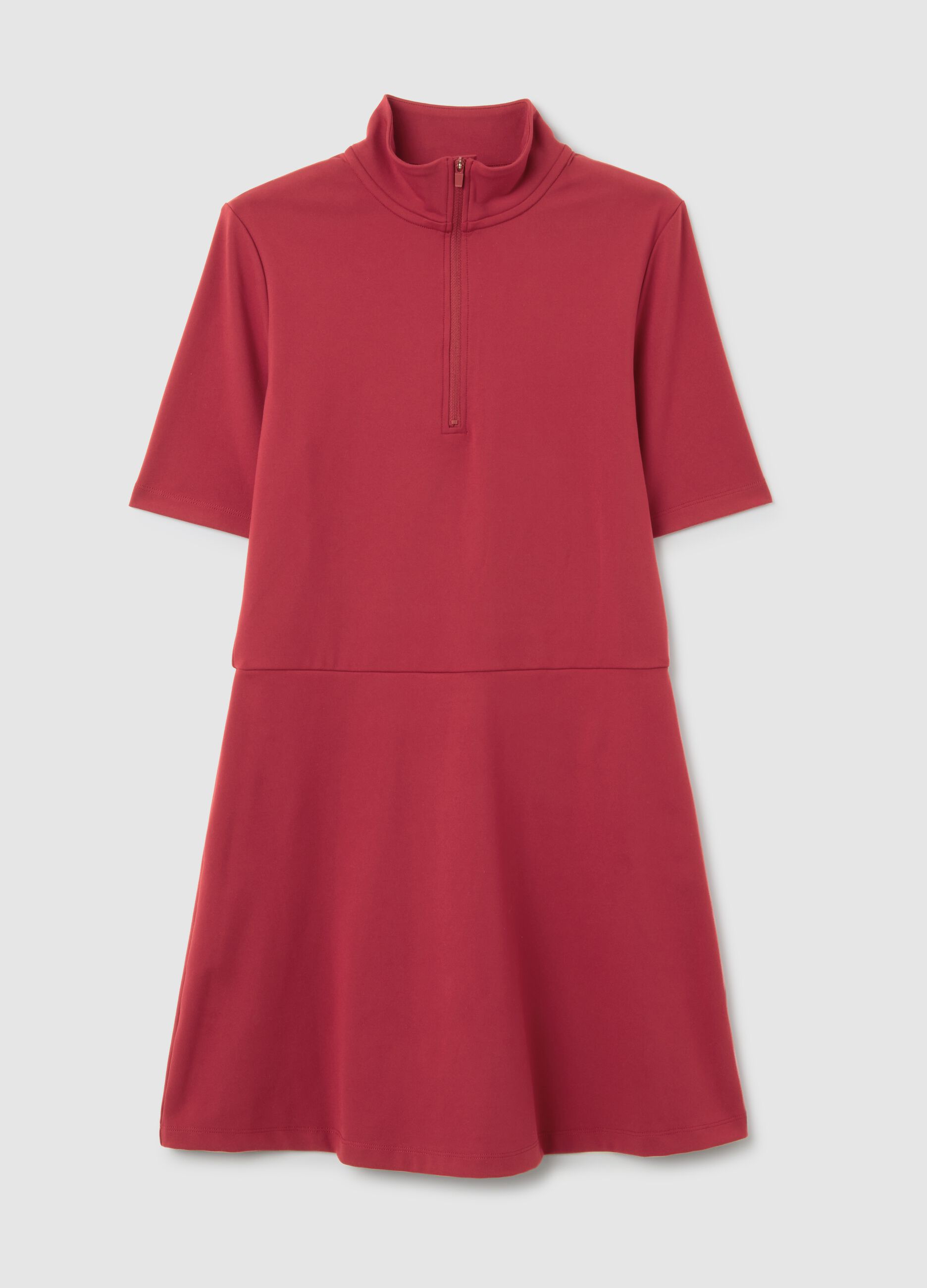 Burgundy sports dress in breathable stretch fabric ALTAVIA COURT
