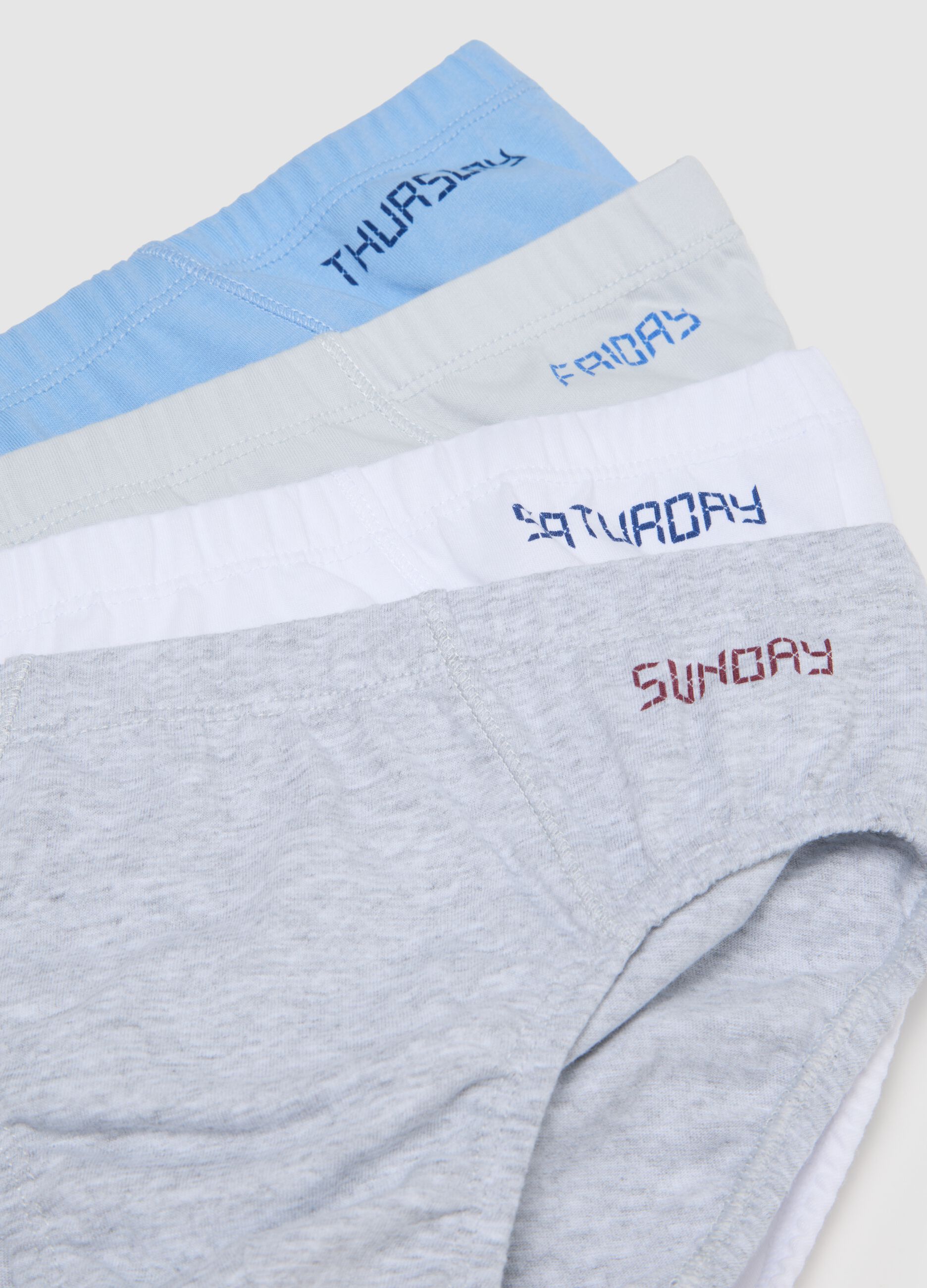Set of 7 children's briefs in pure multicolour cotton