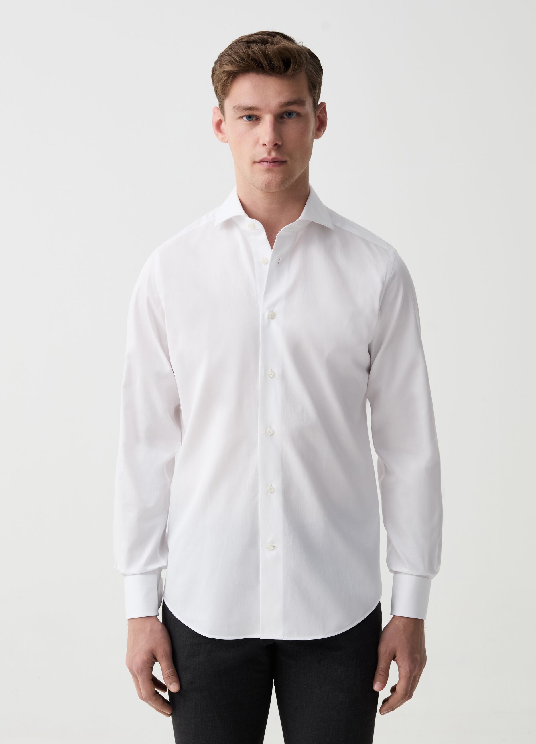 Ovs Camicia slim fit in cotone doppio ritorto