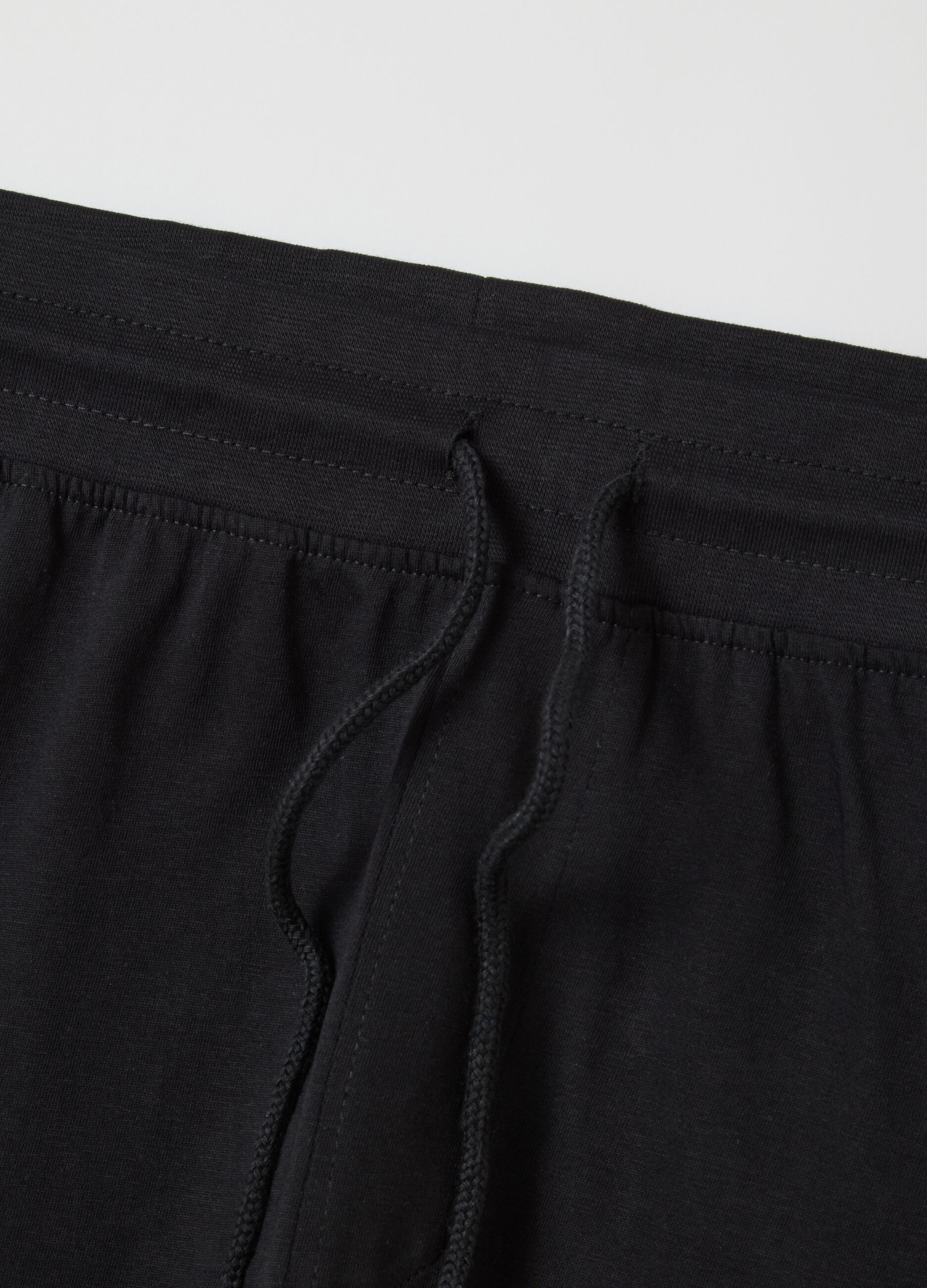 Black regular fit pure cotton pyjamas