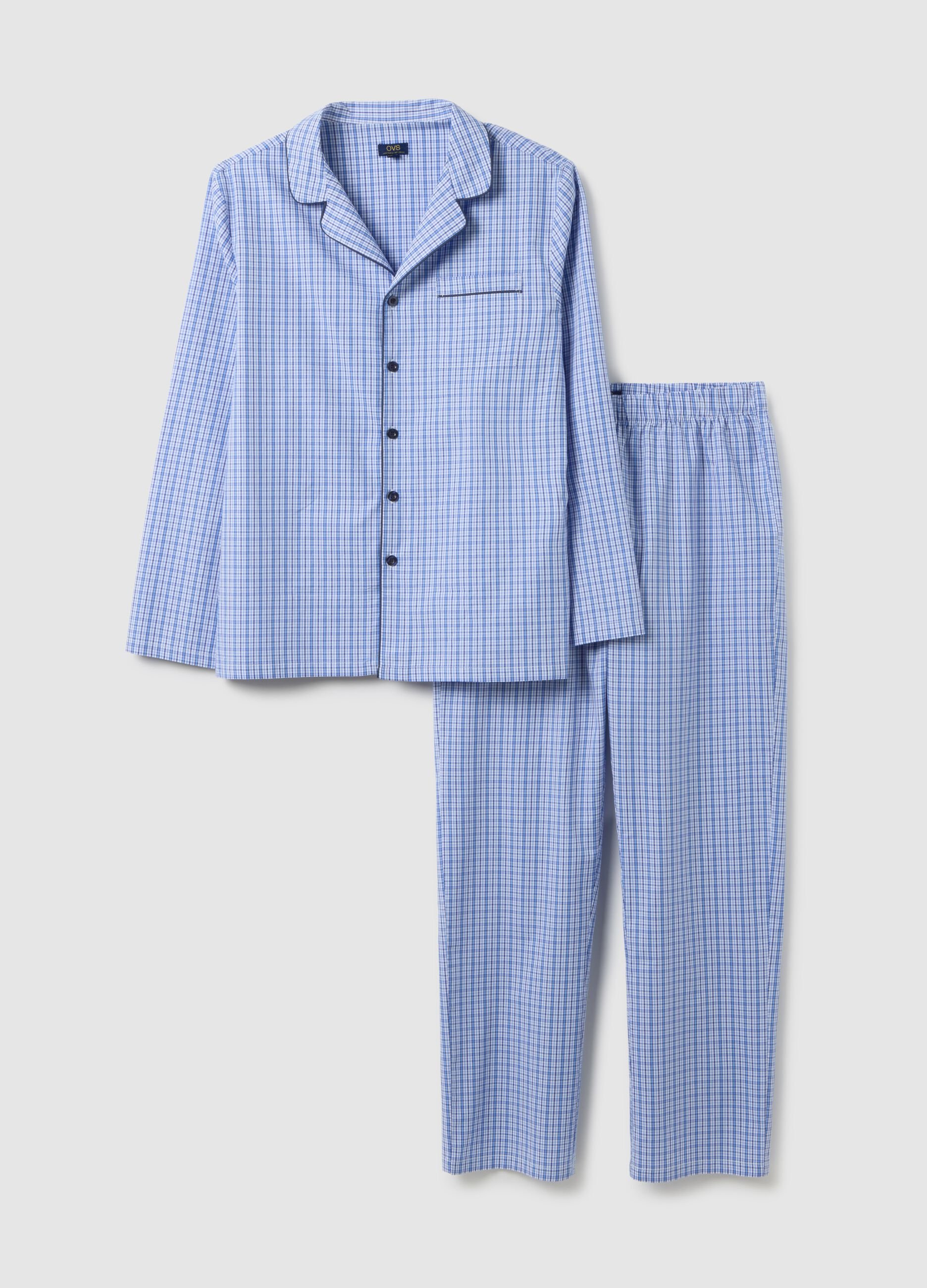 Multicolour pure cotton pyjamas with regular fit