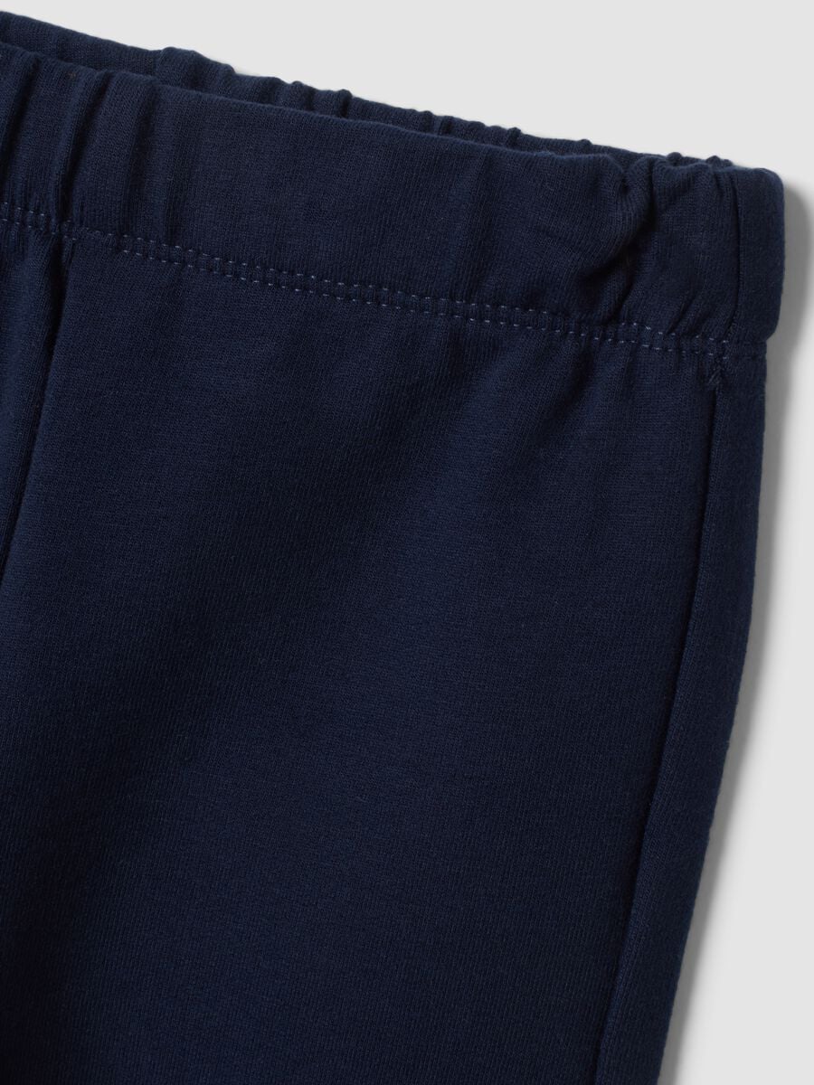 Blue stretch cotton set with crew neck_2
