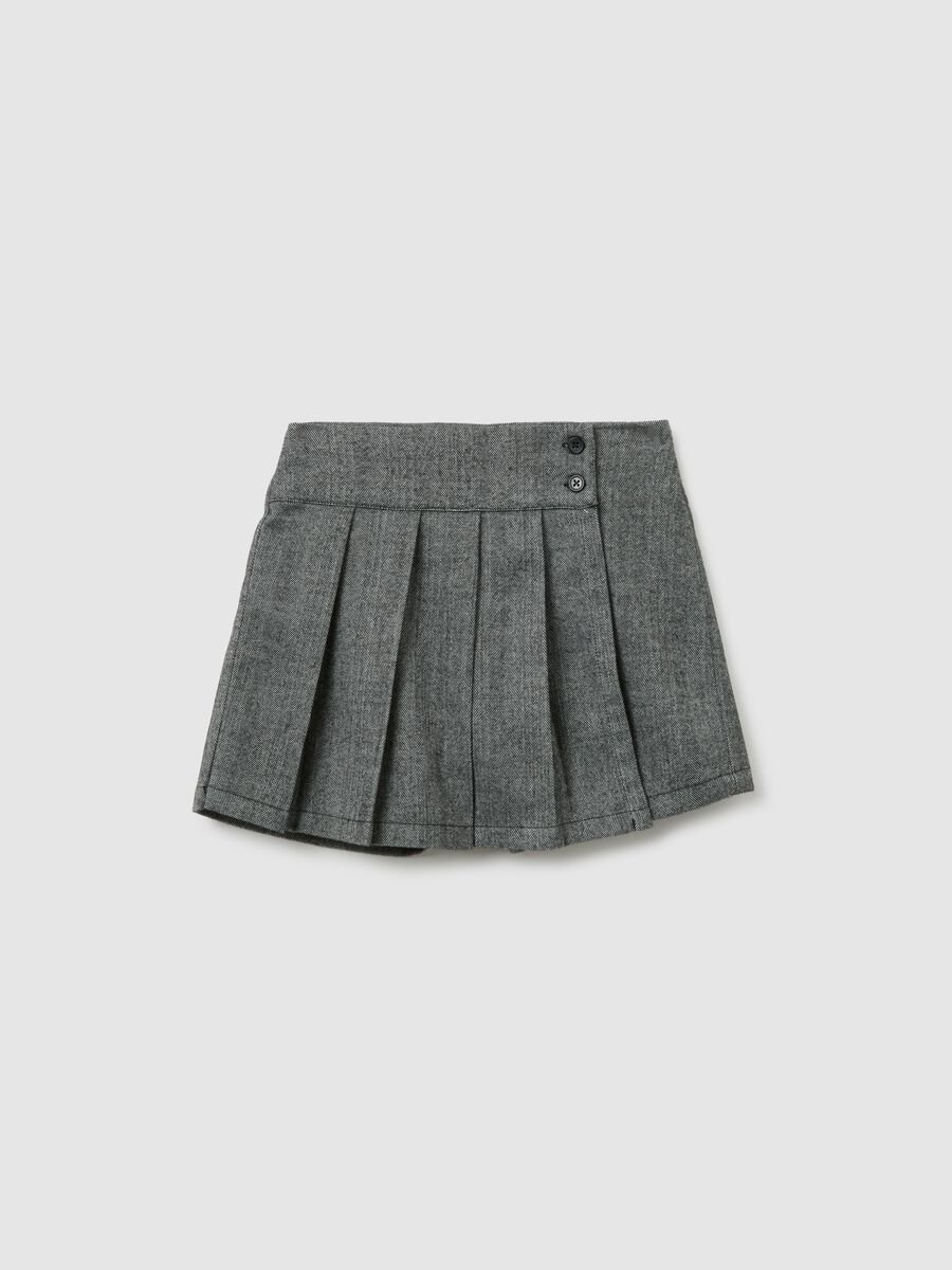Grey Mini Skirt for Girls Regular Fit in Jacquard Fabric_0