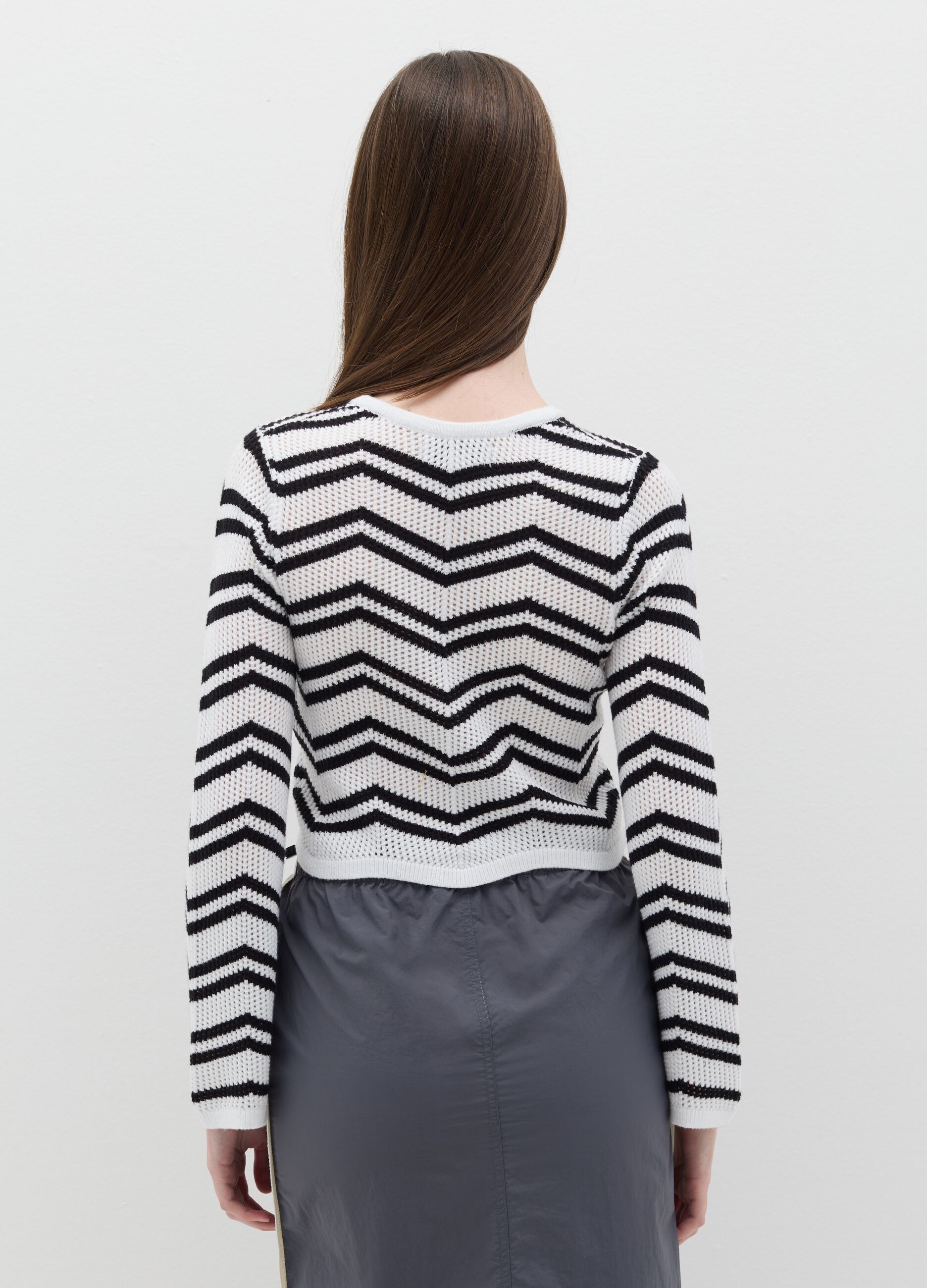 Crochet top with striped design