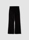 Black ribbed stretch-cotton flared trousers_6