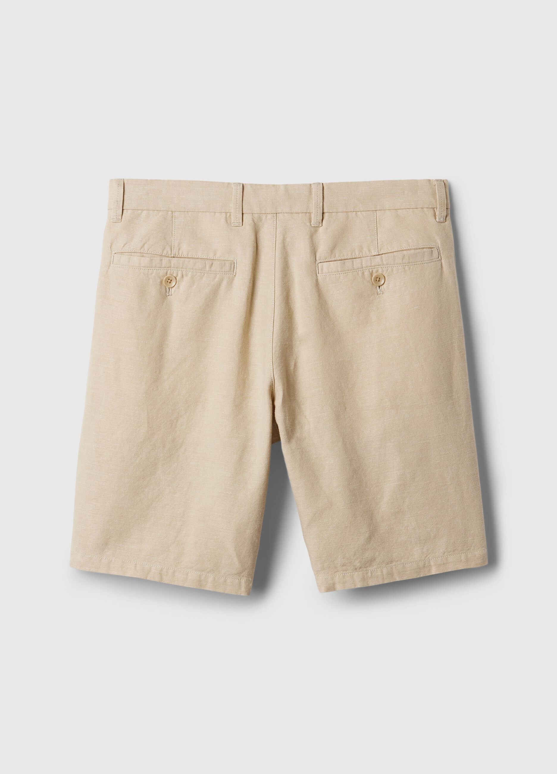 Relaxed-fit Bermuda shorts in cotton and linen