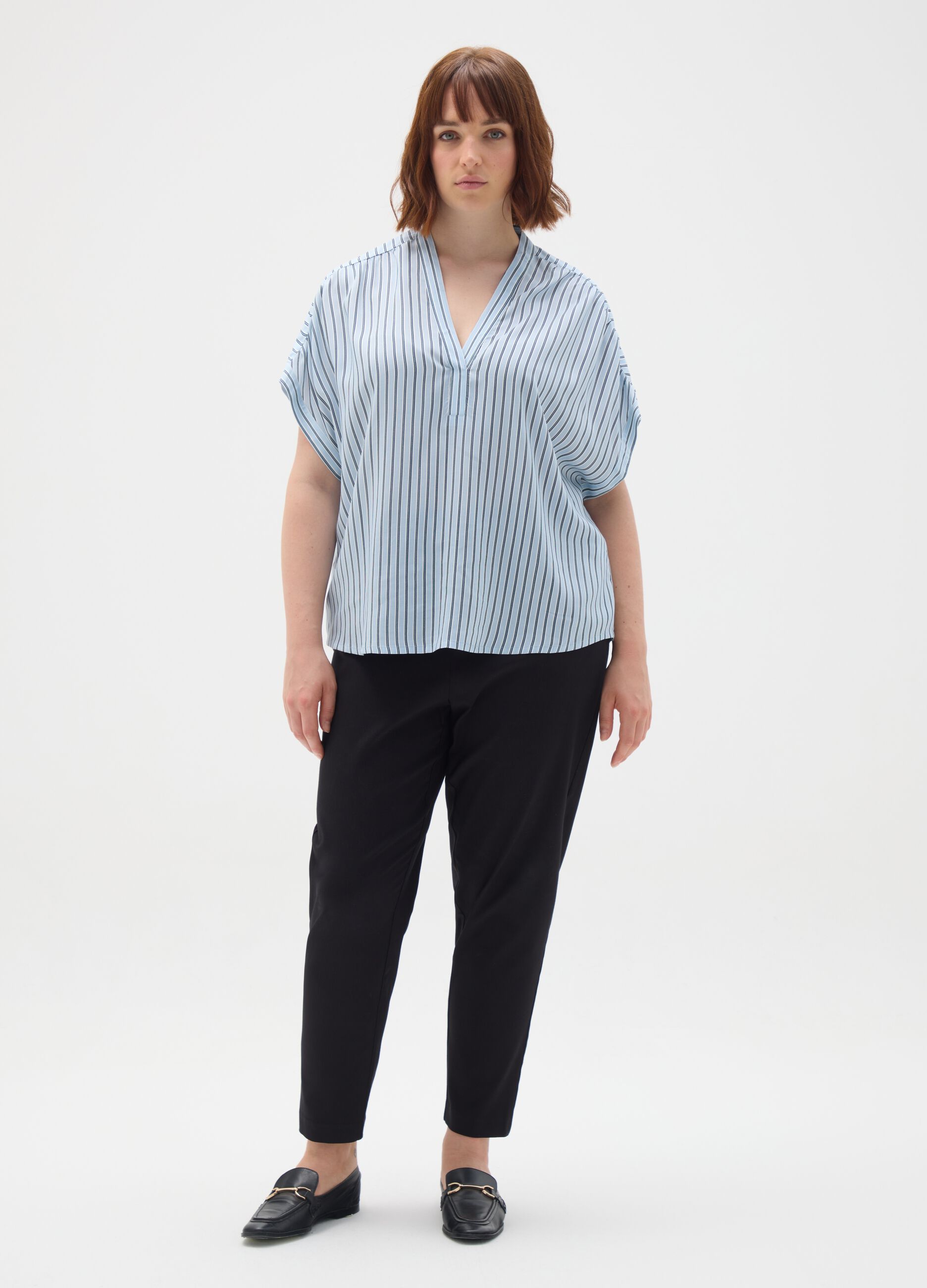 Leggings da donna in misto viscosa neri elasticizzati