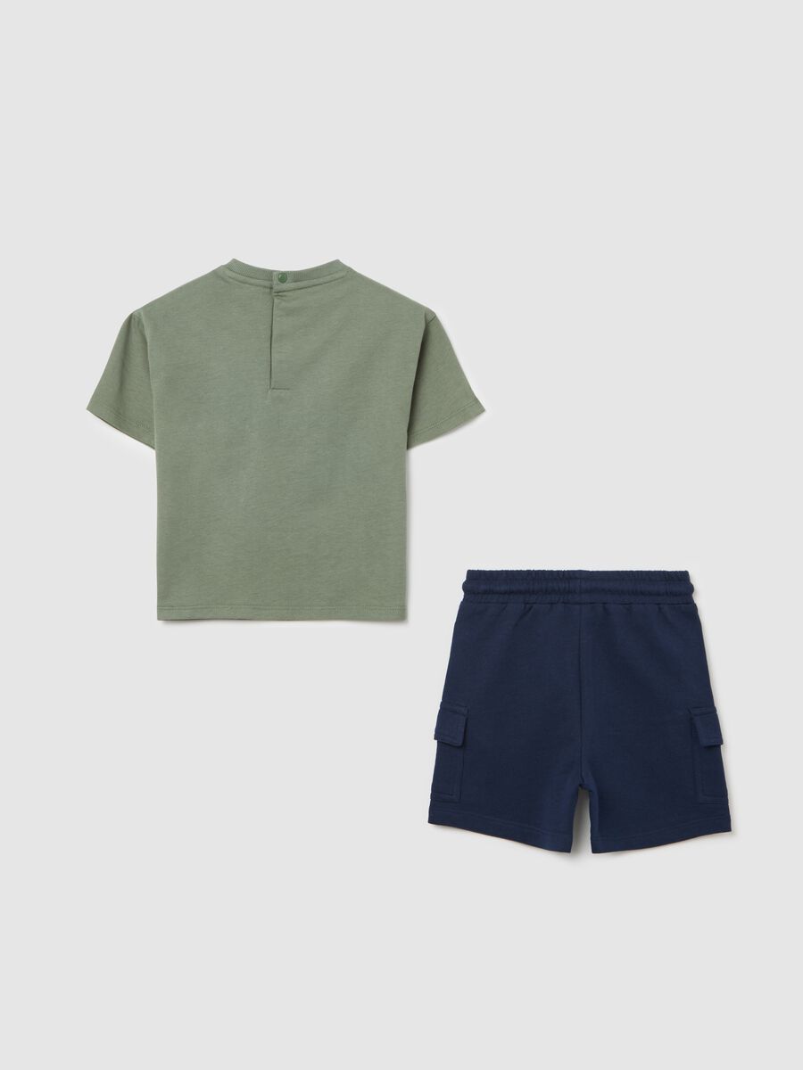 Blue and green jogging set with Mickey Mouse embroidery_1