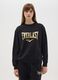Black cotton blend sweatshirt regular fit with print_0