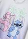 Girls' white stretch cotton t-shirt with Stitch print_2