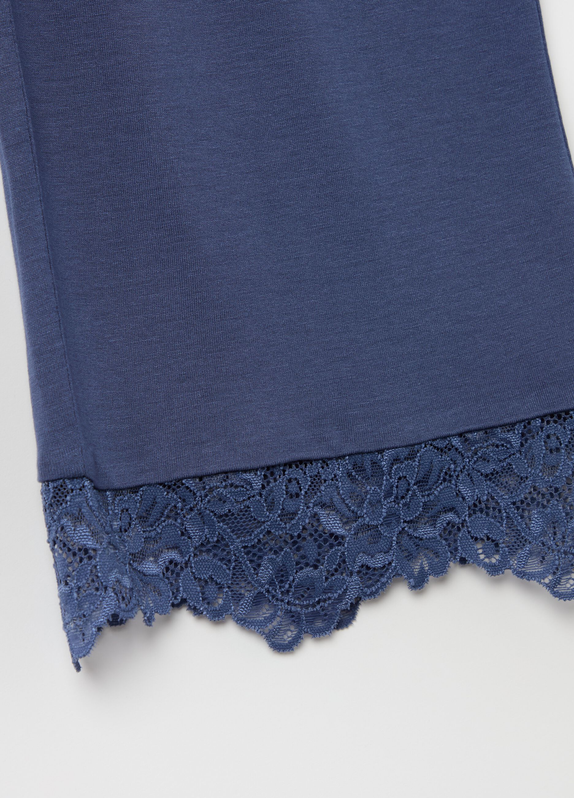 Pyjama trousers with lace insert