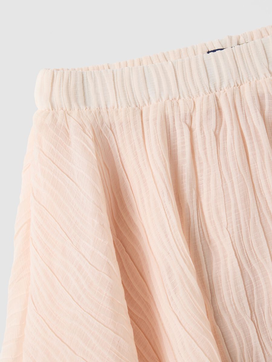 Gonna pliss&eacute; rosa da bambina con vita elastica_3