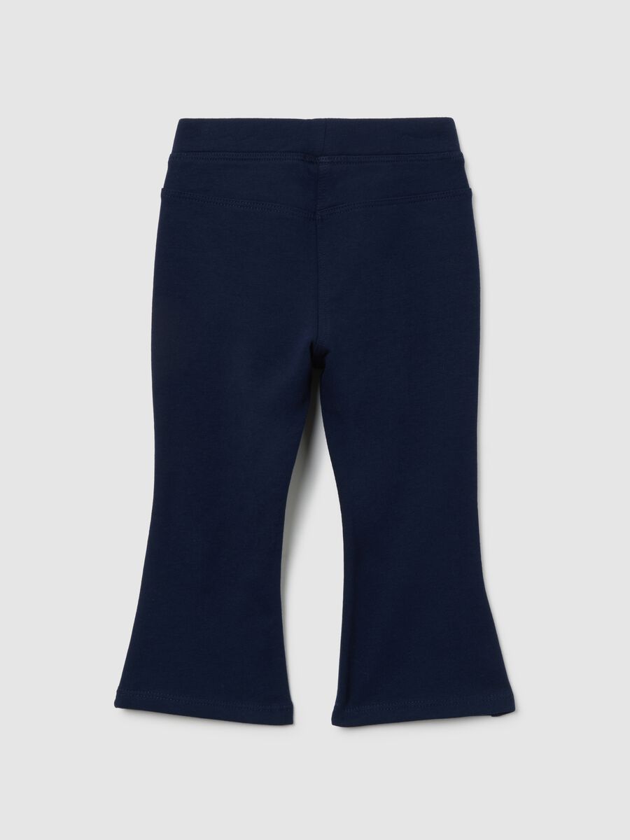 Girls' Slim Fit Blue Stretch Cotton Treggings_1