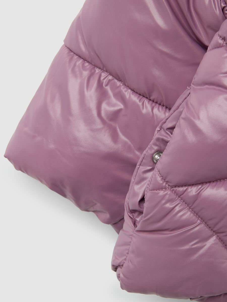 Purple padded jacket for girls_3