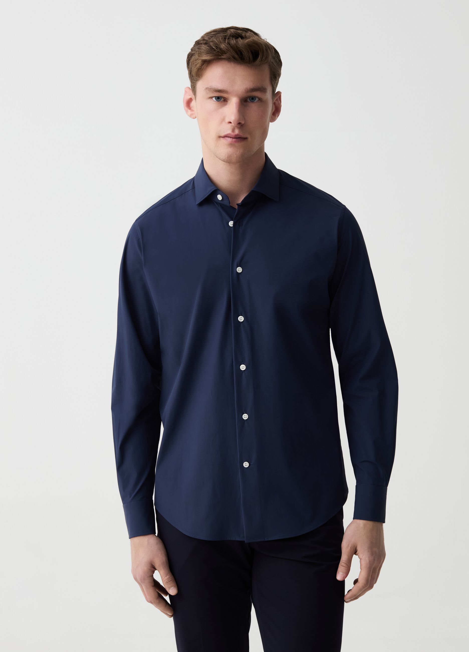 Ovs Camicia slim fit stretch tinta unita OVS Tech