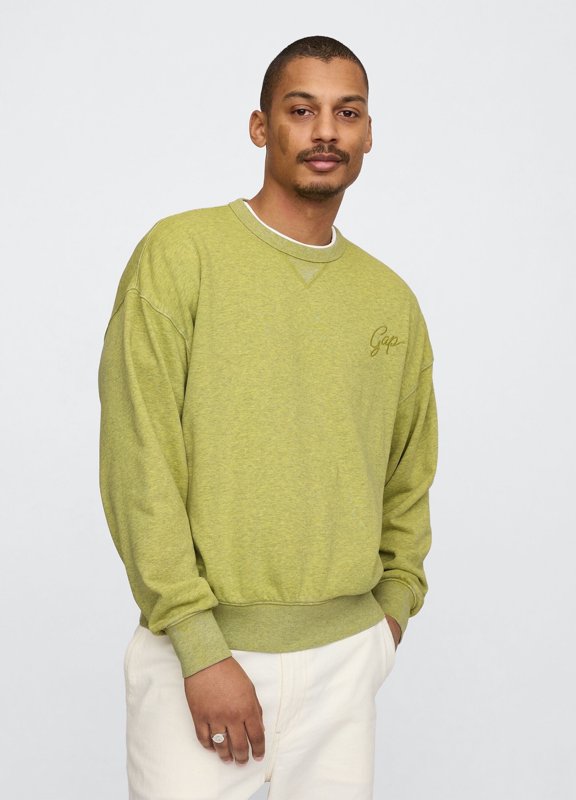 Green Sweatshirt with Embroidered Logo